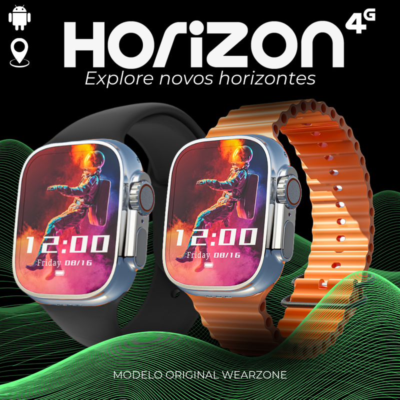 WearZone Horizon | Celular de Pulso 4G | 2Gb de Ram e 16Gb de Armazenamento