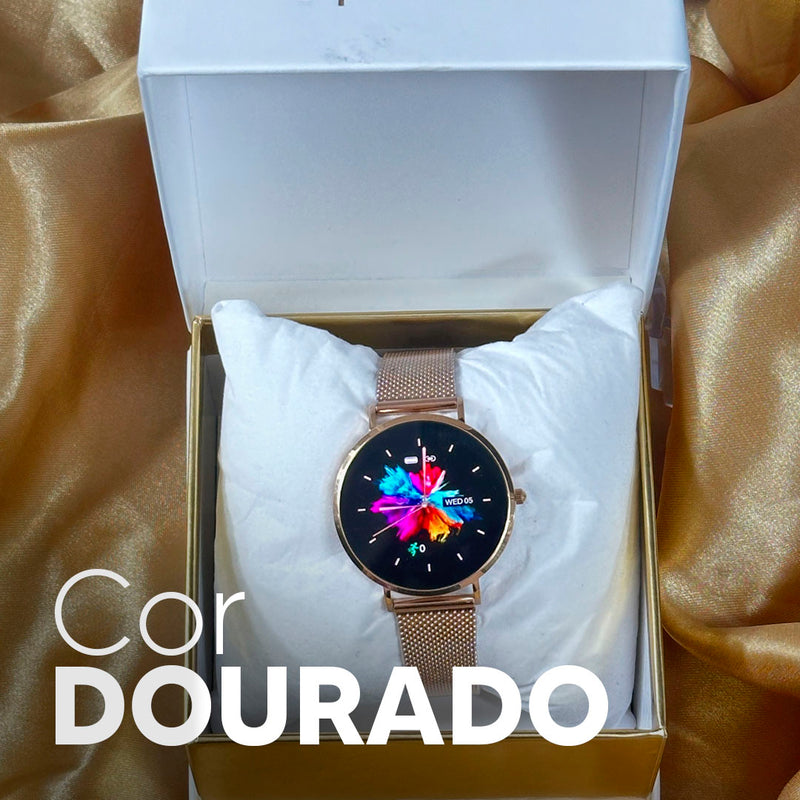 ROYALS CLASSIC WEARZONE | Smartwatch Elegante | AMOLED | VIDRO GORILLA GLASS até 3 Dias de Bateria