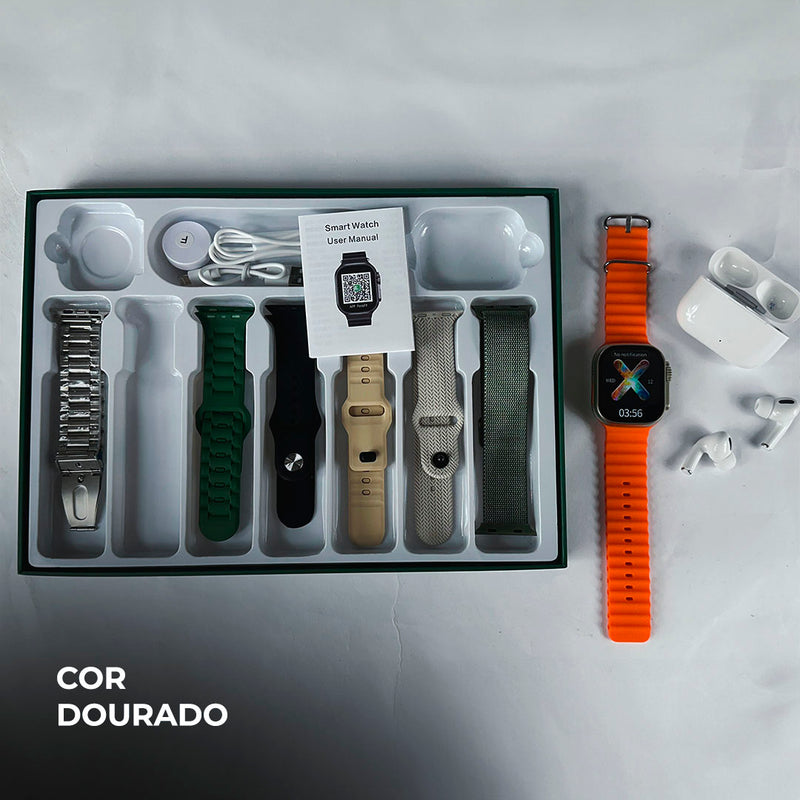 WS80 ULTRA 2 | ACOMPANHA FONE BLUETOOTH | KIT 7 pulseiras