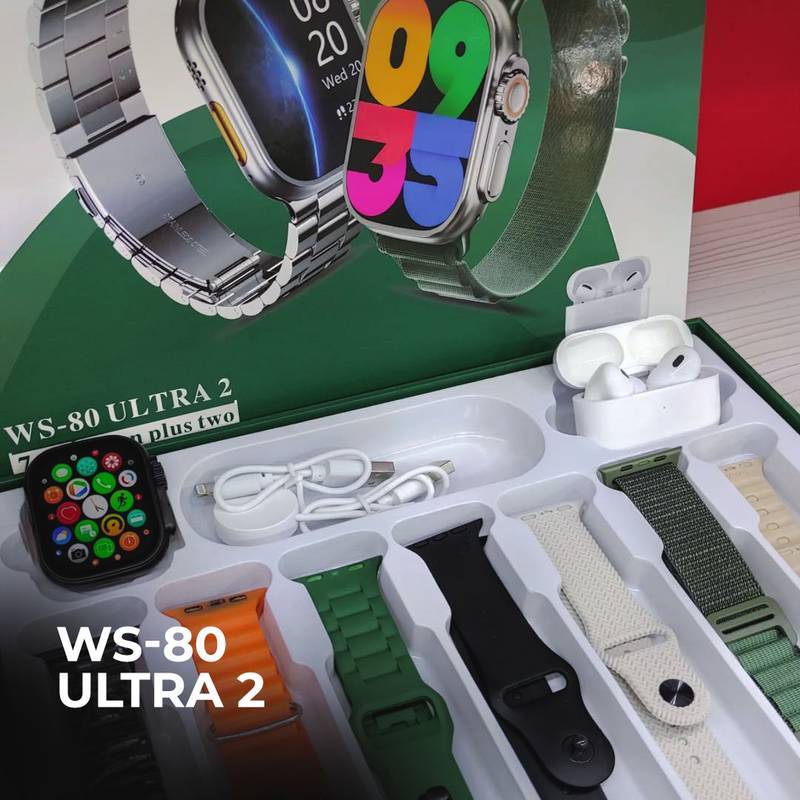 WS80 ULTRA 2 | ACOMPANHA FONE BLUETOOTH | KIT 7 pulseiras