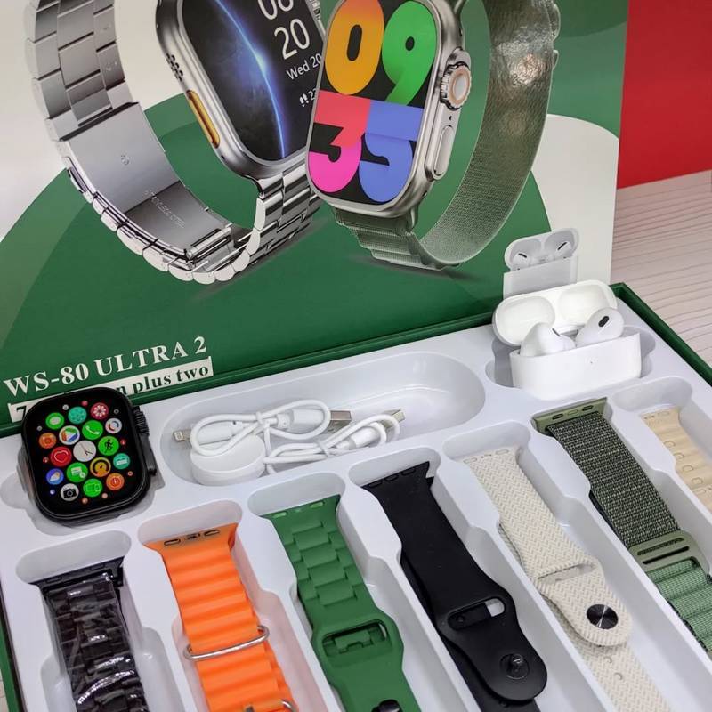 WS80 ULTRA 2 | ACOMPANHA FONE BLUETOOTH | KIT 7 pulseiras